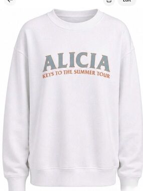 Alicia Graphic White Crewneck Sweatshirt